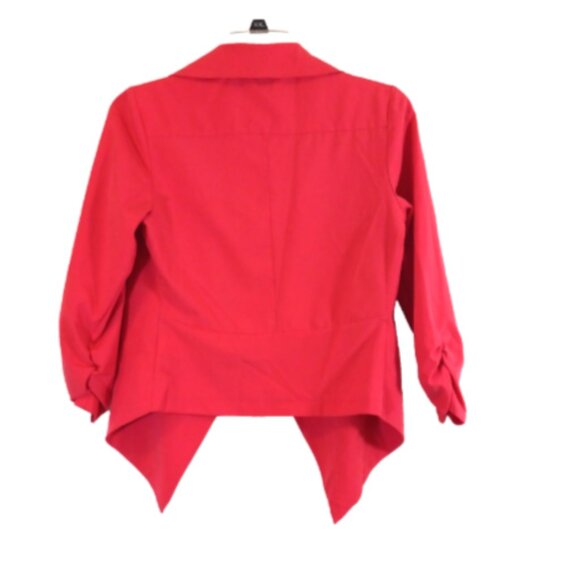 Colorful Open Front Blazer Size Small Ruched 3/4 Sleeve Lightweight Jacket - Picture 6 of 11